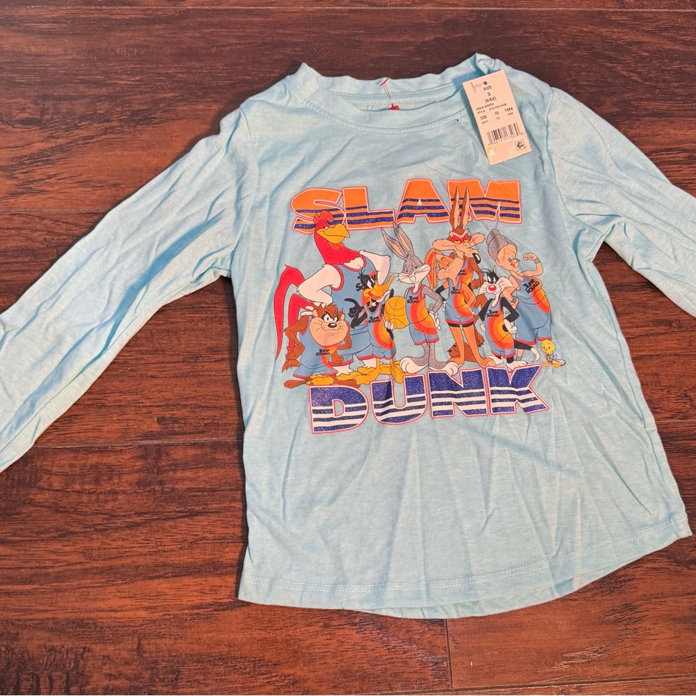 Kids Blue Cartoon Character Long Sleeve Shirt